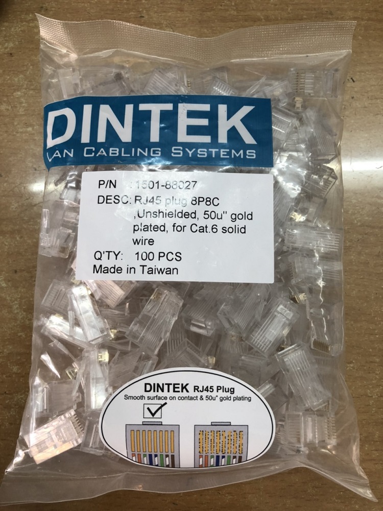 Đầu Mạng RJ45 Dintek UTP Cat.6 1501-88027- hàng chính hãng