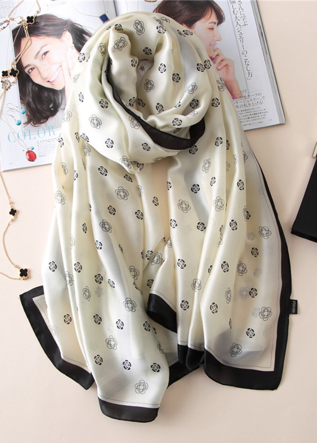 Khăn Choàng Cổ Lụa Hàng Châu Thời Trang- KLHC7505 (90 x 180cm)