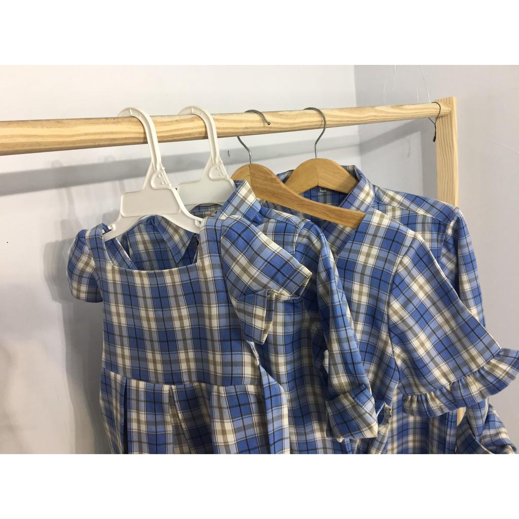 Sơ mi gia đình CARO XANH FIGTREE  CỰC HOT