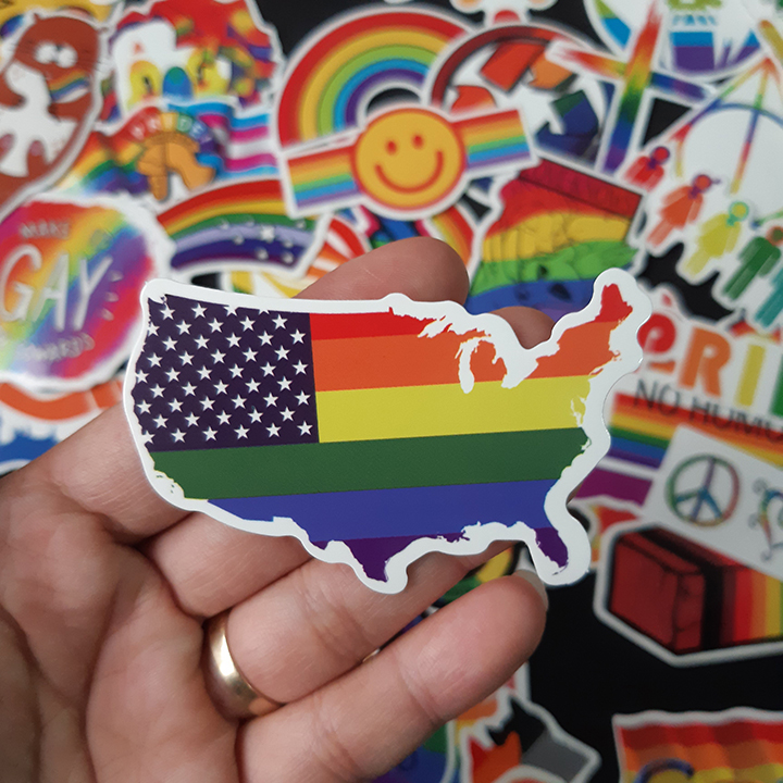 Bộ Sticker dán cao cấp chủ đề CẦU VỒNG LGBT - Dùng dán Xe, dán mũ bảo hiểm, dán Laptop, dán đàn...