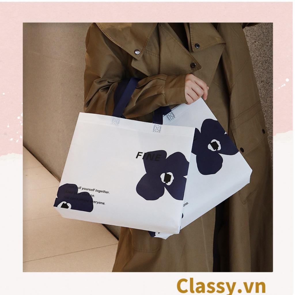 Túi Tote Classy  size khổng lồ; chất liệu vải không dệt, hàng dầy chịu tải 40kg, in hình  hồng hạc vintage T588