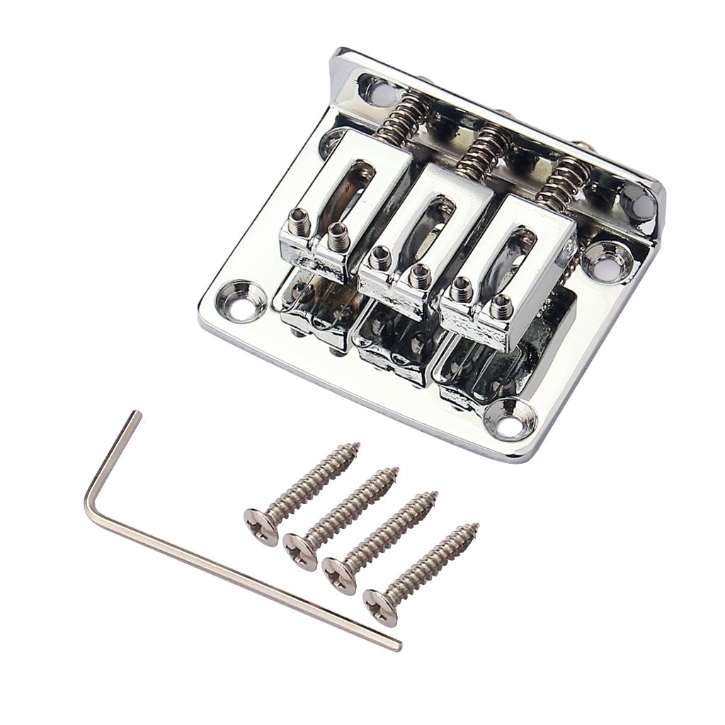 Adjustable 3 String Guitar Bridge Tailpiece Metal for Cigar Box Guitar DIY Set