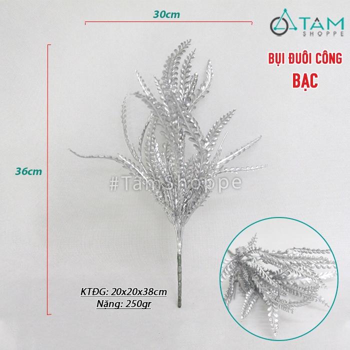 Cành lá giả phủ bạc trang trí nhiều kiểu CHG-124
