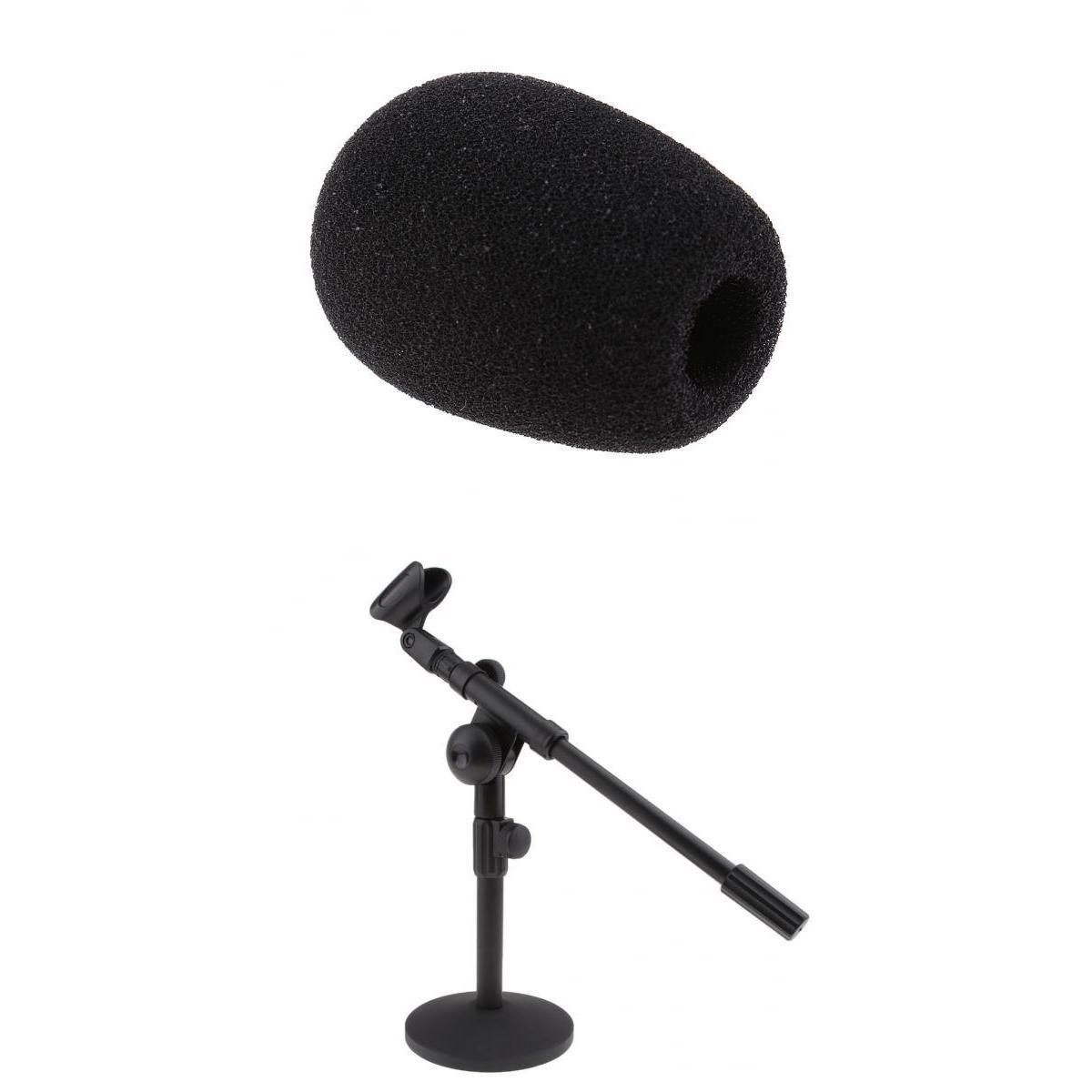 Microphone Desk Stand Desktop Tabletop Mic Stand Black Sponge Mic Cover