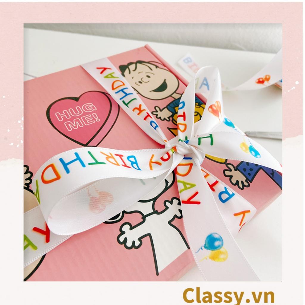 Classy Ruy băng vải dài 1m, chất liệu dày dặn, họa tiết dễ thương Q1636