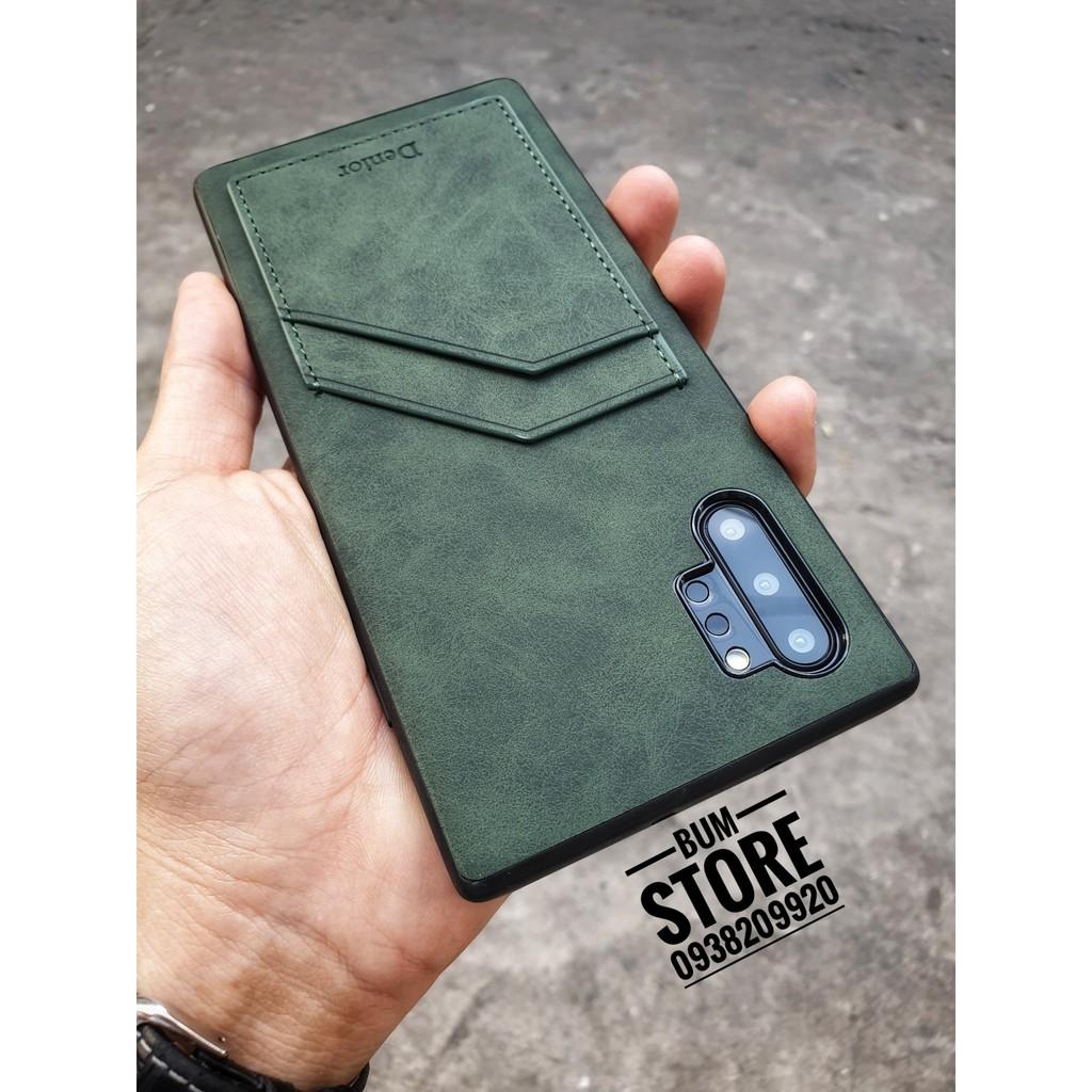 Ốp lưng da cao cấp cho Samsung Galaxy Note 10 / Note 10 Plus / S10 Plus / Note 9 / S10 5G Có Ngăn Bỏ Thẻ ATM