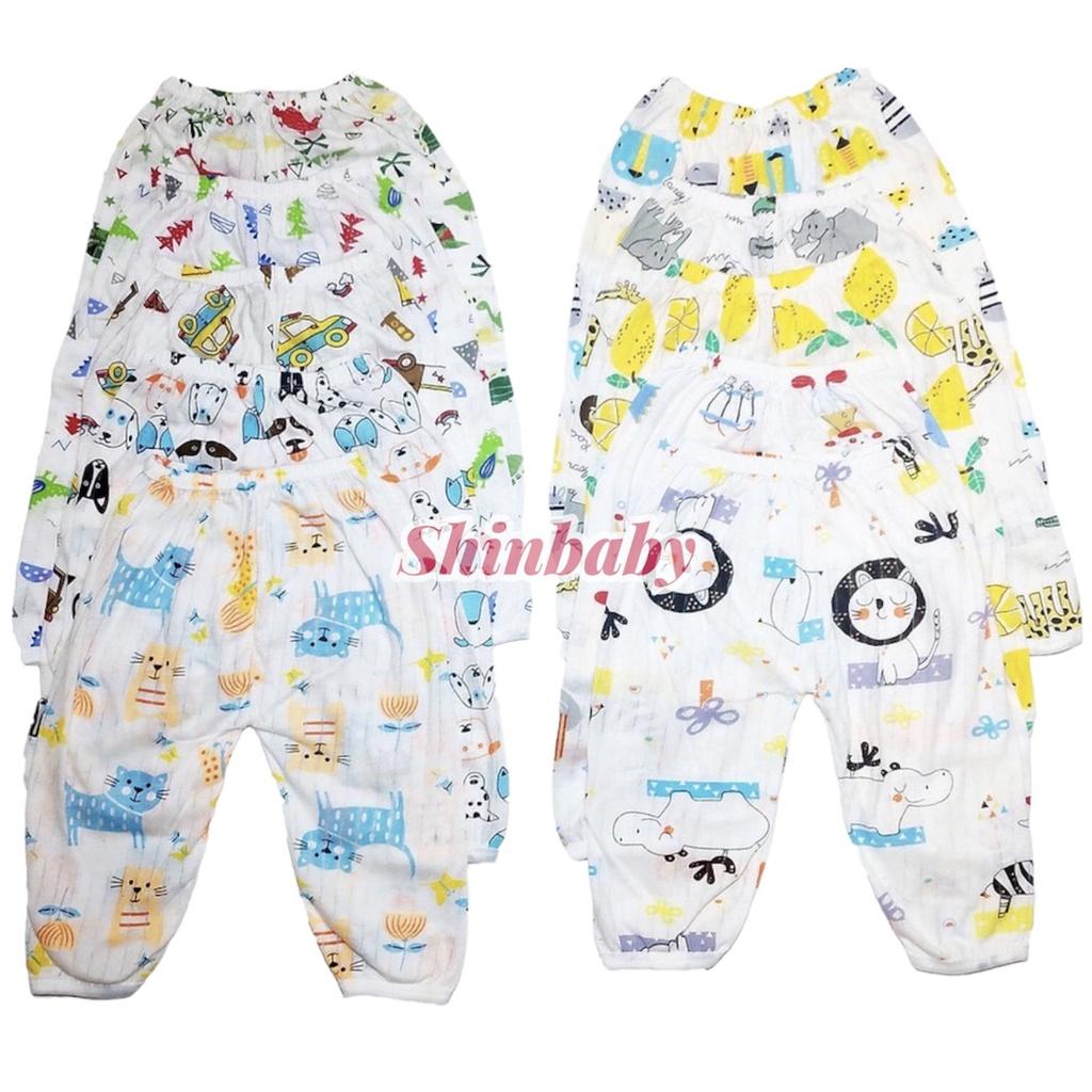 Set 5 quần dài cotton giấy mỏng mát cho bé với nhiều họa tiết đáng yêu