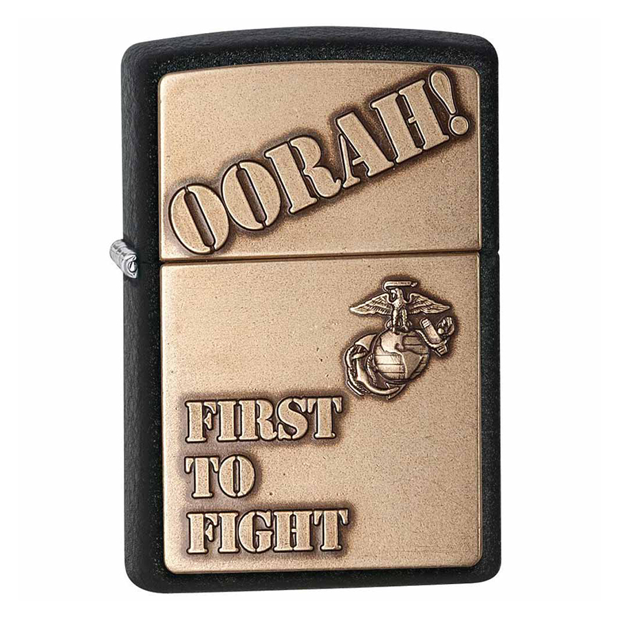 Bật Lửa Zippo 28368 - Bật Lửa Zippo First To Fight Black Crackle