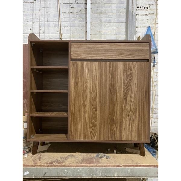 tủ giày dép gỗ công nghiệp dài 1m x sâu 30 x cao 104 chân gỗ sồi giá tại xưởng