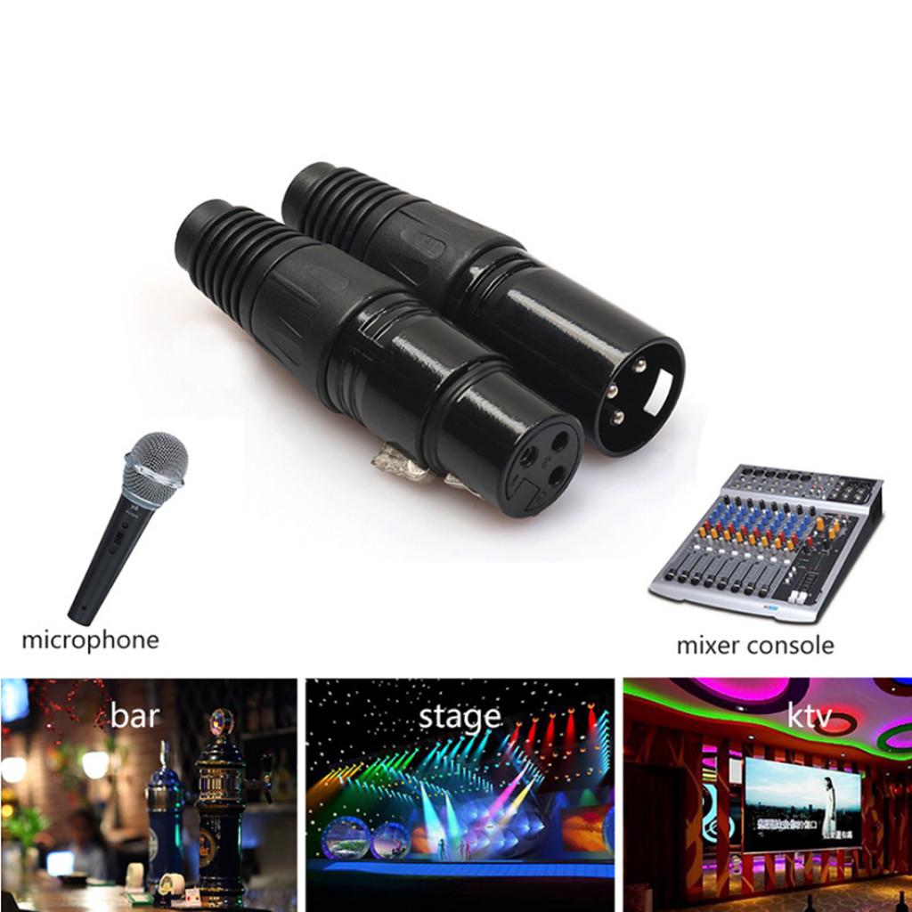 10 Pairs XLR 3Pin Microphone Cable Connector 10 Male + 10 Female Plug Cable Connector Microphone Audio Socket