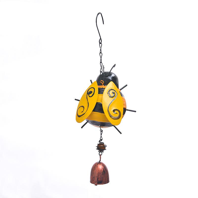 Bee Wind Chime With Hang Bell Bell Metal Glass Wind Chime cho sân vườn sân vườn