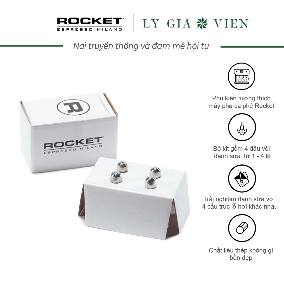 Bộ 4 Đầu Vòi Đánh Sữa Rocket Espresso - 4 Steam Tip Selection