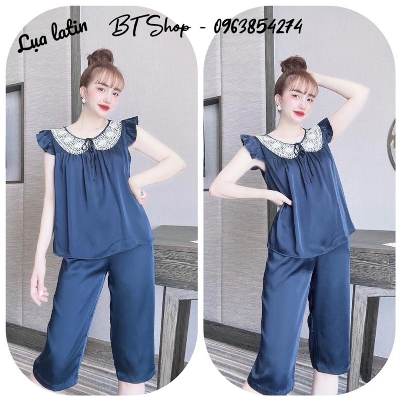 Đồ ngủ mặc nhà lụa latin cánh tiên trơn lửng freesize 42-57kg