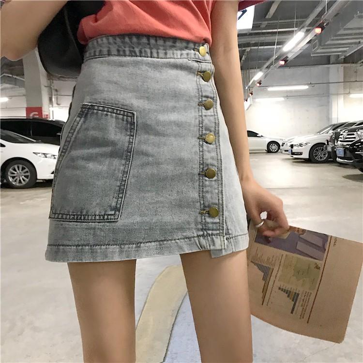 Chân váy jean chữ A Quảng Châu cho nữ CV168
