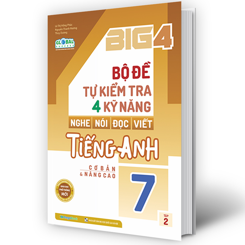 Sách - Combo Big 4 bộ đề tự kiểm tra 4 kỹ năng Nghe - Nói - Đọc - Viết tiếng Anh lớp 7 tập 1 + 2 (Global) (MG)
