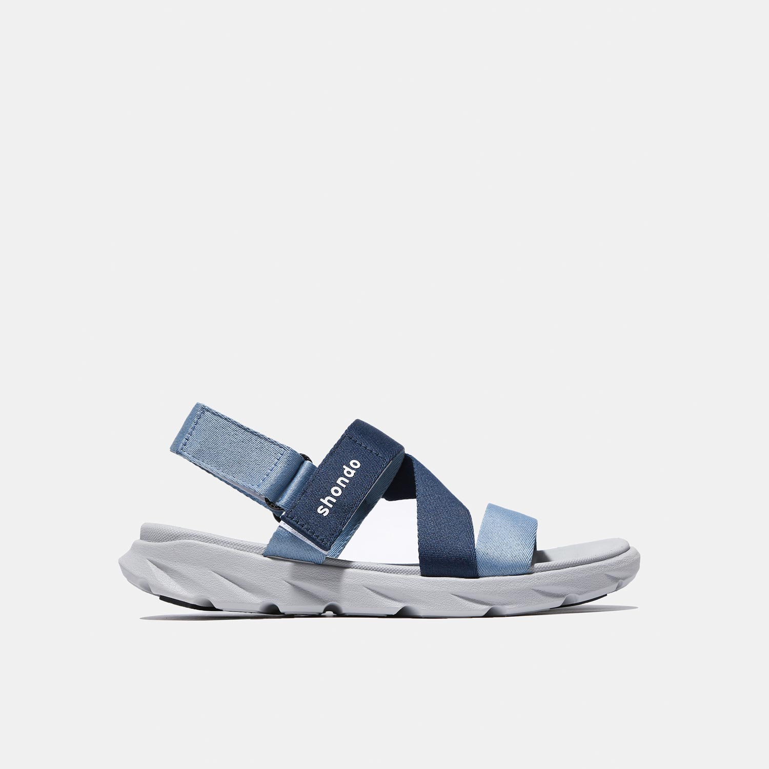 Giày sandal Shondo nam nữ đi học đế bằng ombre xanh dương F6S2130