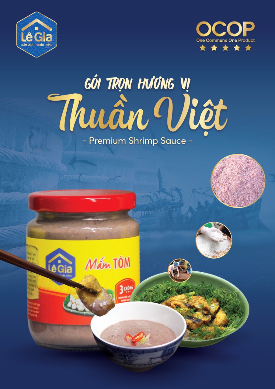 Mắm tôm Lê Gia - hũ thủy tinh 280g