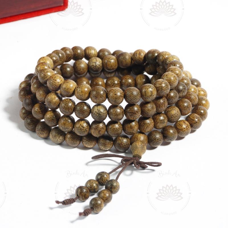 Vòng Tay Trầm Hương 108 Hạt - Chuỗi Tràng Hạt 108 6 7 8mm Trầm Tốc Việt - Vòng Phong Thủy May Mắn - Trầm Hương Tự Nhiên