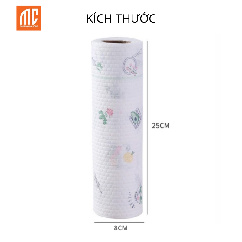 25cm | Cuộn giấy lau nhà bếp đa năng vải không dệt có thể tái sử dụng nhiều lần