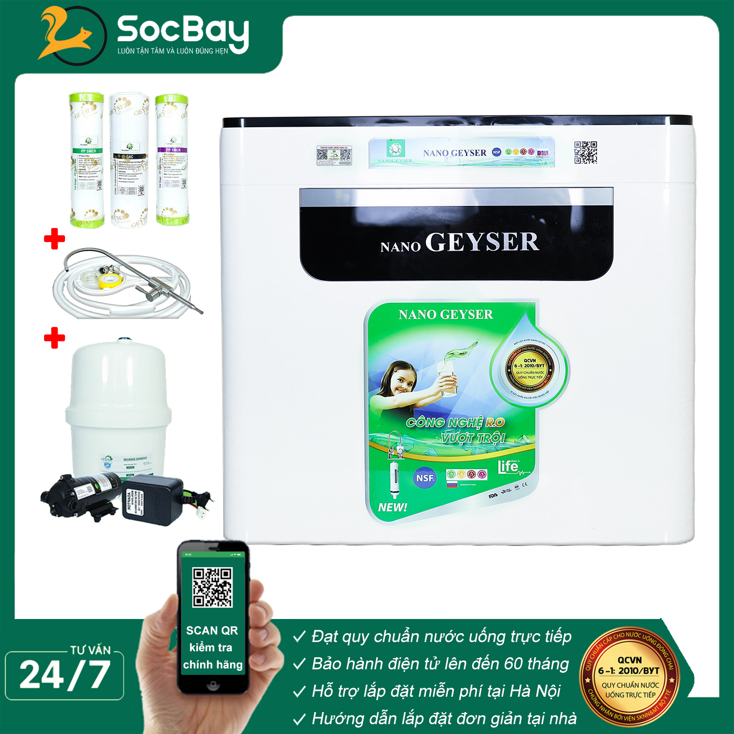 Máy lọc nước RO Geyser ECO C8 lọc tinh khiết - Hàng Chính Hãng