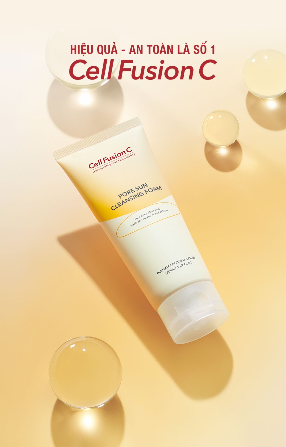 Sữa Rửa Mặt 5 trong 1 Cell Fusion C Pore Sun Cleasing Foam