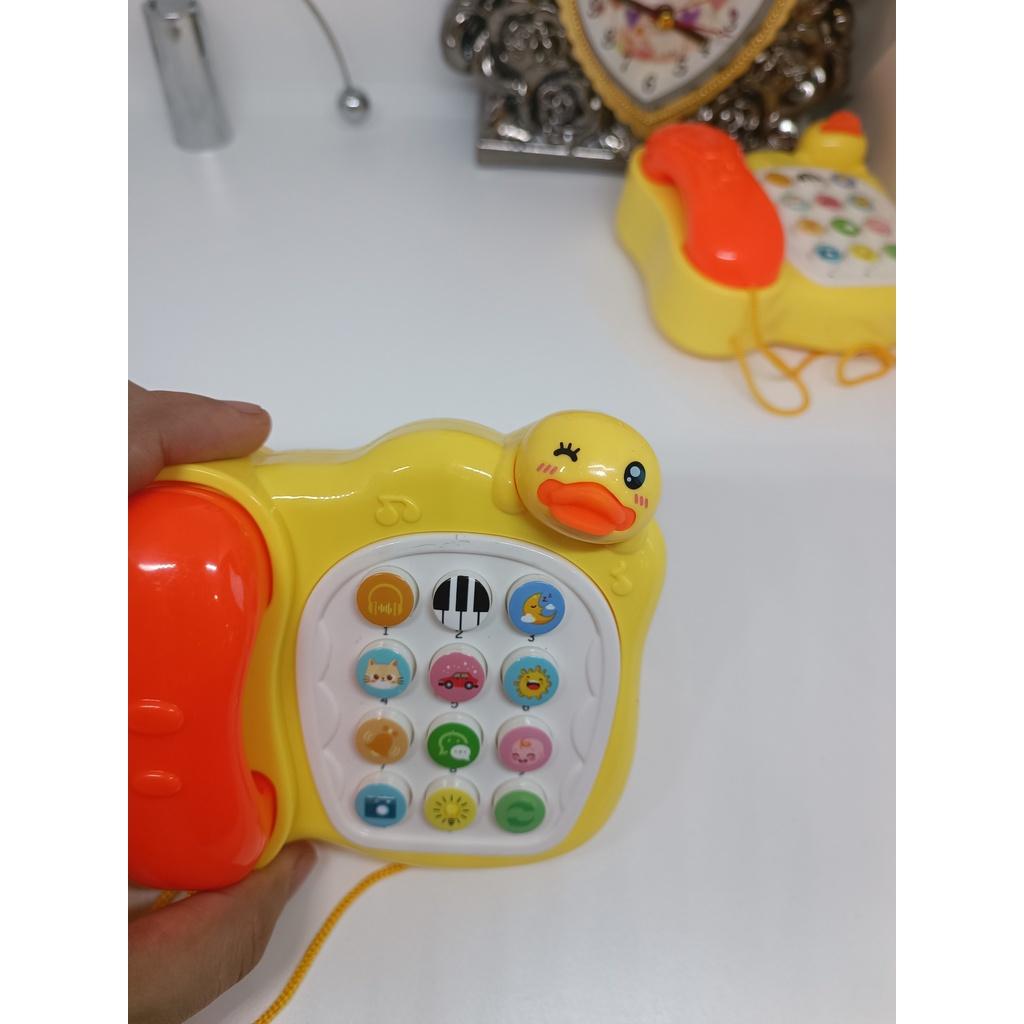 Đồ chơi điện thoại để bàn hình con vịt có nhạc và đèn cực xinh và cute
