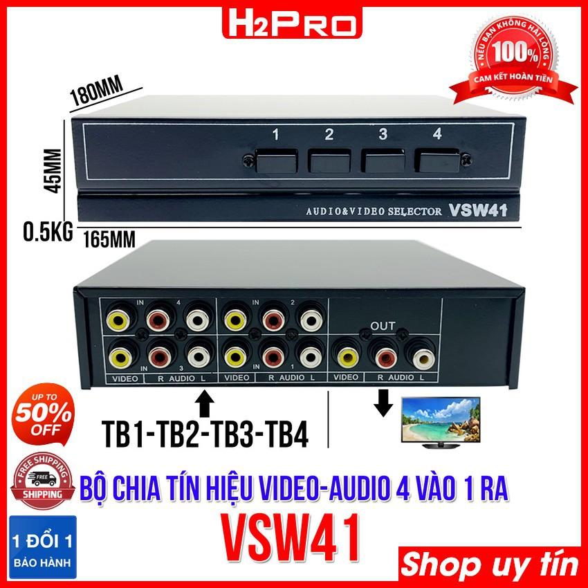 Bộ chia tín hiệu av 4 vào-1 ra VSW41 H2Pro, bộ chia tín hiệu audio và video cao cấp