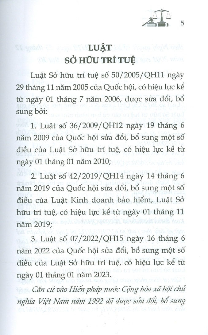 Luật Sở Hữu Trí Tuệ Sửa Đổi, Bổ Sung Năm 2009, 2019, 2022