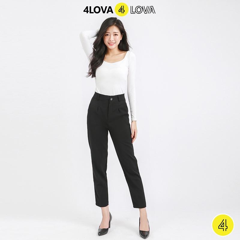 Quần âu nữ 4Lova lưng cạp cao âu công sở đẹp màu đen đồ đi học form chuẩn tôn dáng Q31