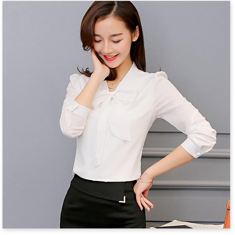 Áo kiểu nữ tay dài quý phái mẫu