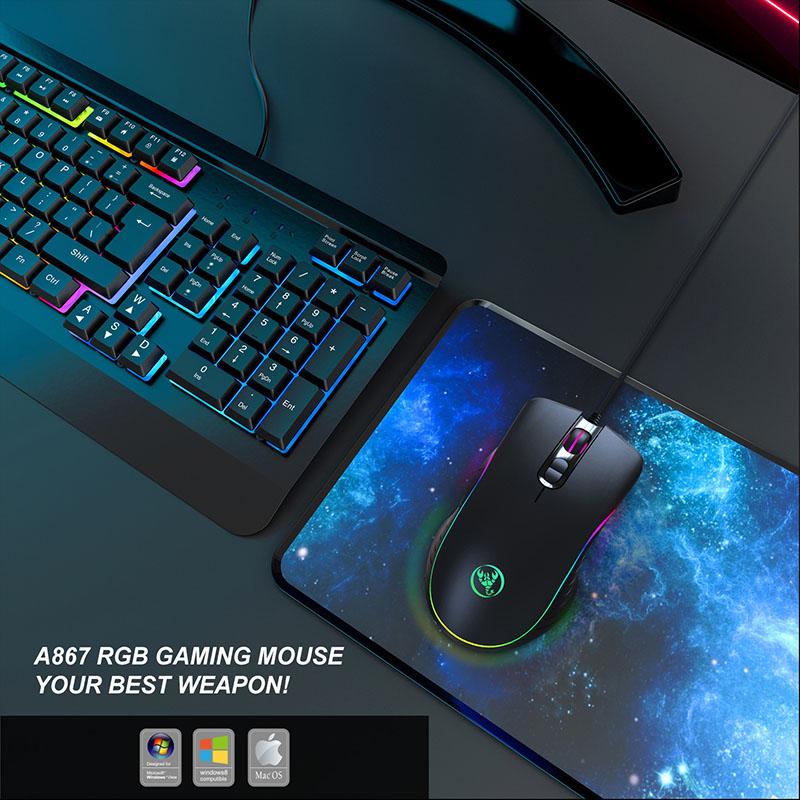USB Có Dây Dạ Quang Chuột Chơi Game 6400Dpi Có Thể Điều Chỉnh 7 Nút Chuột Máy Tính Quang Học Chuột Chơi Game Cho Máy Tính Laptop Phụ Kiện