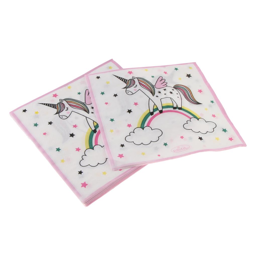12 Miếng Ma Thuật Kỳ Lân Khăn Ăn Bằng Giấy Sinh Nhật Serviette Đảng Nhà Cung Cấp