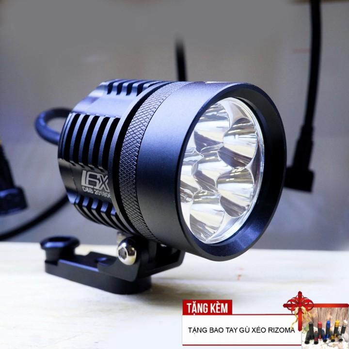 Đèn LED trợ sáng L6X cho ô tô, xe máy sáng cực chất A215 -TK82 - Tặng kèm bao tay gù xéo Rizoma