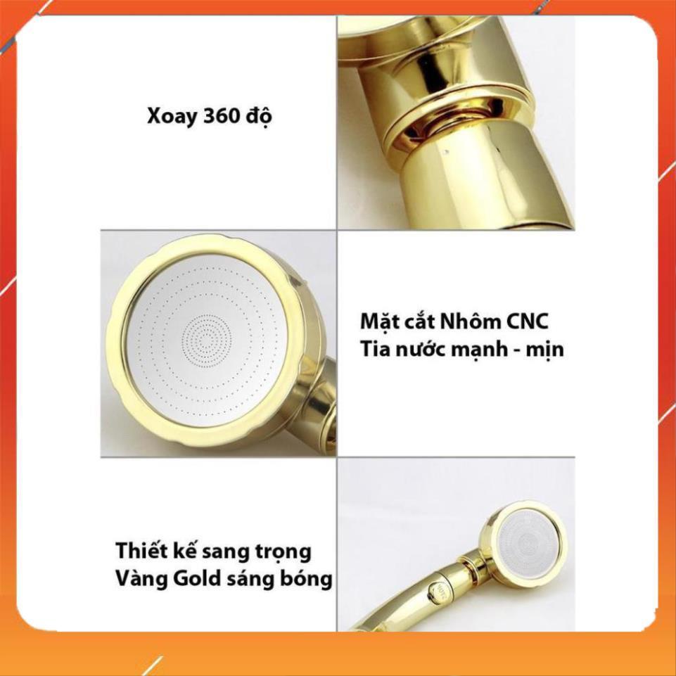 ️ Vòi Sen Tăng áp Có Nút Khóa Nước 3 chế độ Phun, Xoay 360 độ Hàng Xịn - Vàng Gold 206783