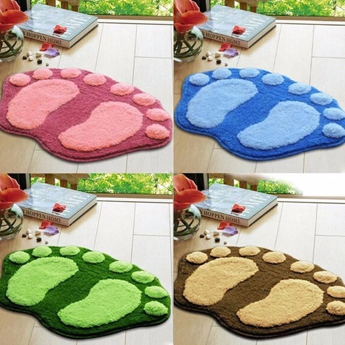 Thảm lau chân, chùi chân siêu thấm hình bàn chân tạo cảm giác êm ái và sạch sẽ