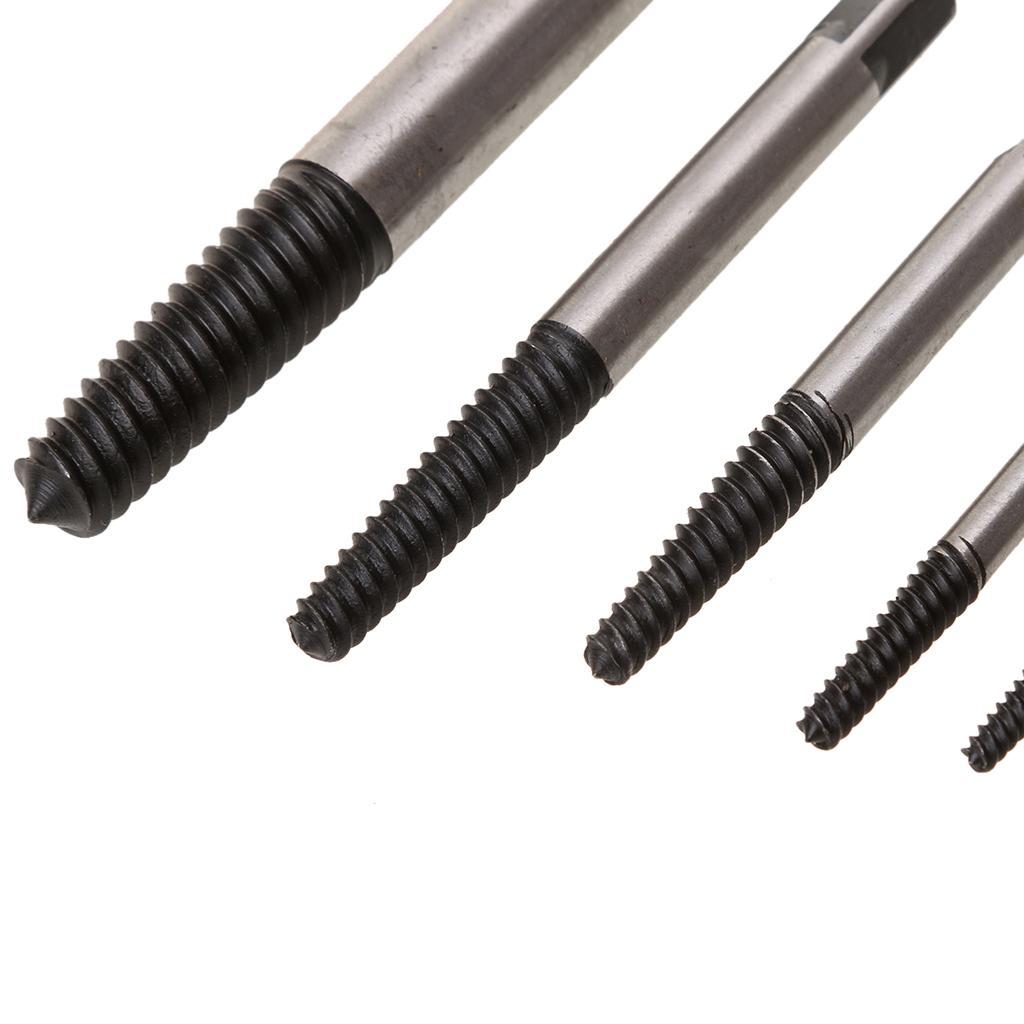 5x 4-18mm Small - Large Screw Extractor Set In Case Broken Stud Bolt Remover