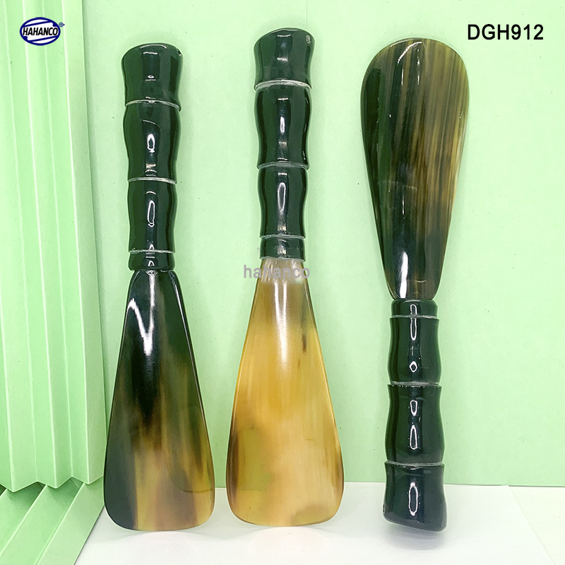 Đón giày bằng sừng tay cầm đốt trúc VIP DGH912 - Chuyên dụng cho giày cao cấp - Cho giày Nam & Nữ - Product of HAHANCO