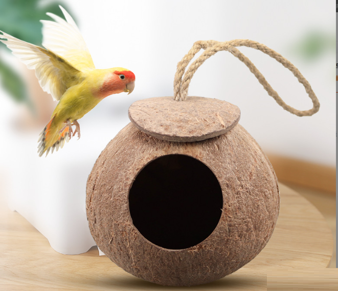 TỔ BẰNG GÁO DỪA LÀM TỔ NGỦ, TỔ ĐẺ CHO CHIM CẢNH, VẸT