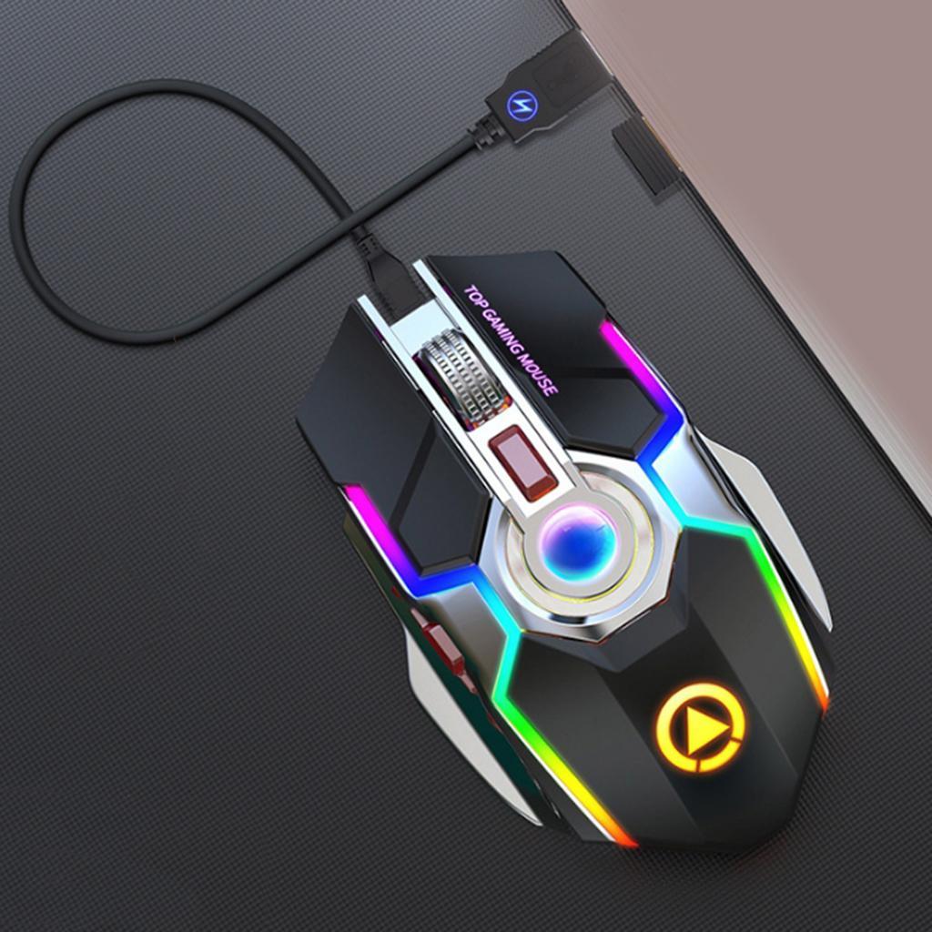A5 Wireless Gaming Mouse, RGB Mouse Gaming Ergonomic Backlit 7 Black