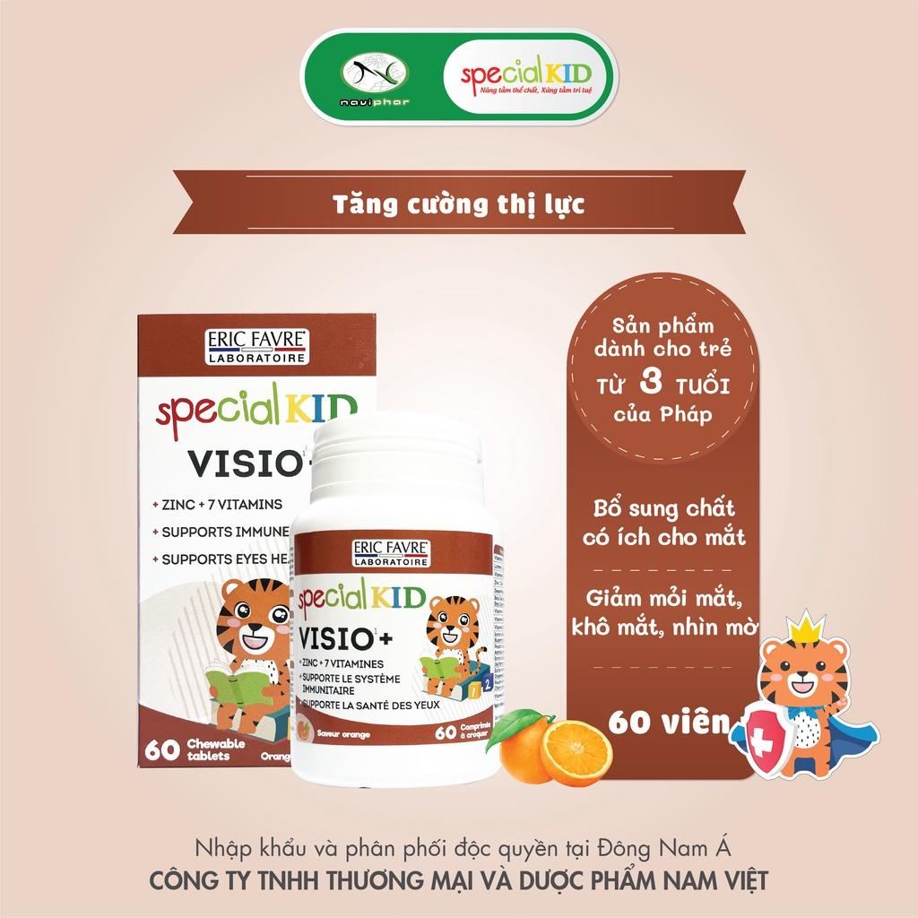 [Hộp 60 viên] Viên ngậm, nhai cho đôi mắt khoẻ mạnh, giảm mỏi mắt, khô mắt - Special Kid Visio+ [Eric Favre - Pháp]