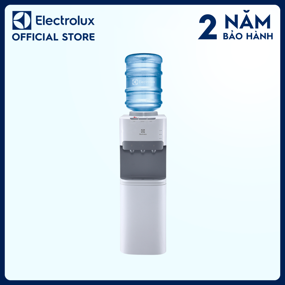 [Freeship] Cây nước nóng lạnh Electrolux bình úp trên trắng có ngăn chứa đồ - EQACF01TXWV - 3 vòi nước: nóng, bình thường và lạnh, ngăn tủ 9L [Hàng chính hãng]