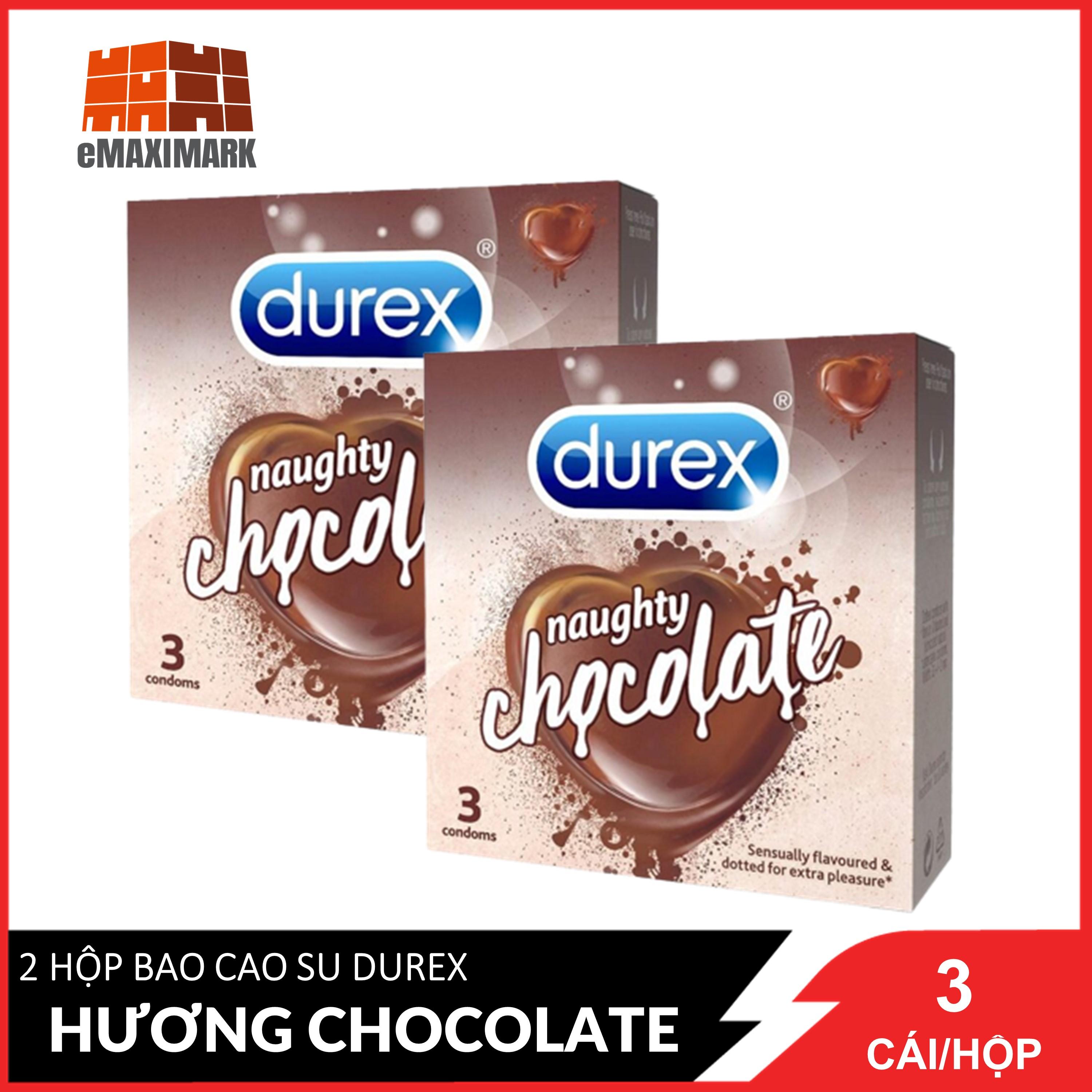 Combo 2 Bao Cao Su Durex Hương Naughty Chocolate - Socola 3 Cái / Hộpx2