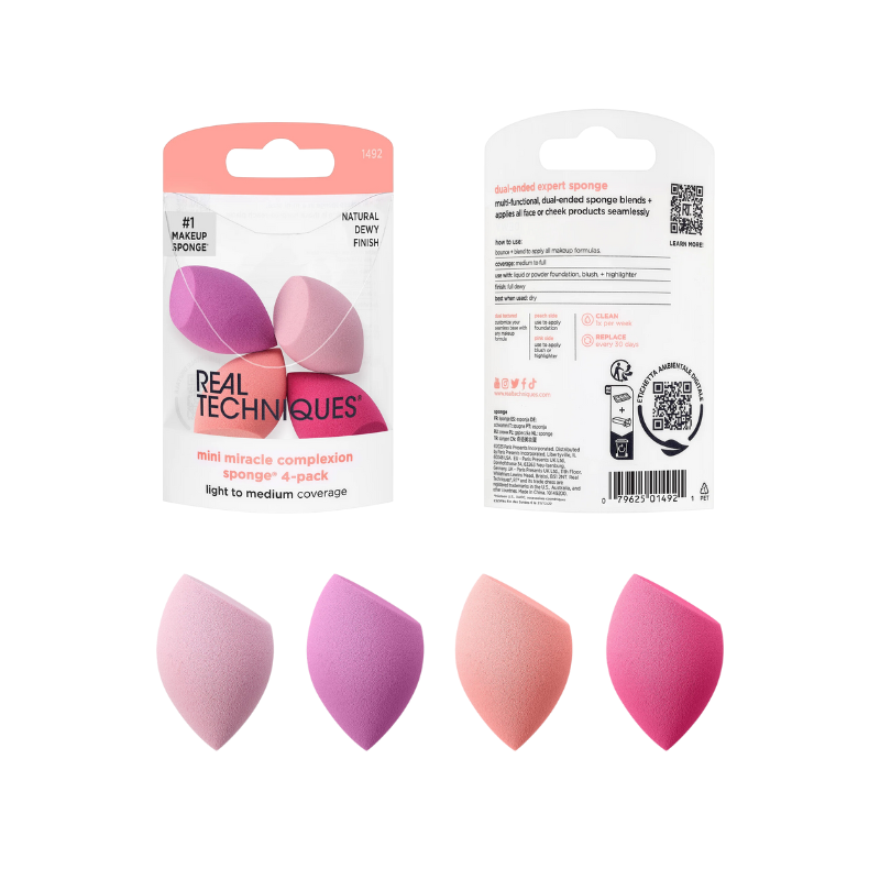 Set 4 bông mút mini Real Techniques 4 mini miracle complexion sponges