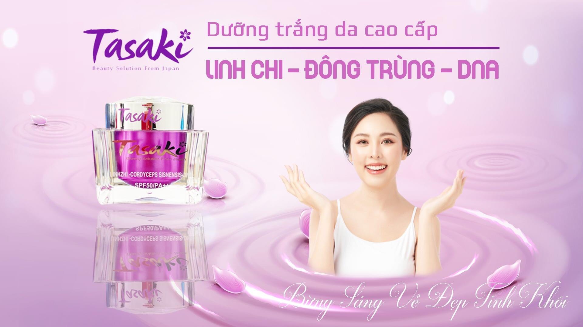 KEM TASAKI TÍM NGỪA LÃO HÓA - XÓA THÂM NÁM - WHITENING ANTI-AGING REPAIR COMPLEX CREAM - LINGZHI - ĐÔNG TRÙNG - DNA