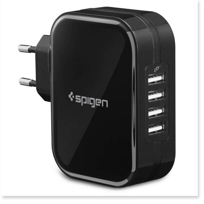 Củ Sạc 4 Cổng Spigen Essential F401 4-Port USB Wall Charger - Hàng Chính Hãng