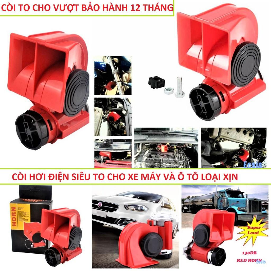 Bộ còi hơi điện độ xe máy ô tô 12v - 24v với 2 tông âm to rõ độc lạ loại xịn