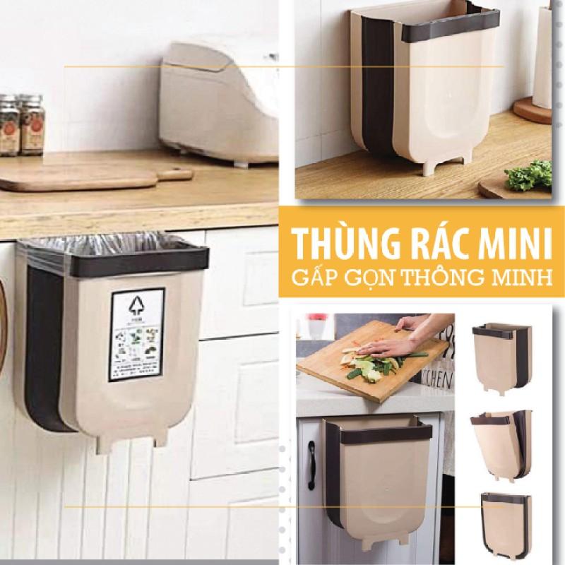 Thùng Rác Thông Minh Gấp Gọn Tiện Dụng Treo Tủ Bếp Sau Ghế Ô Tô Đa Năng loại nhỏ 20x12x24cm