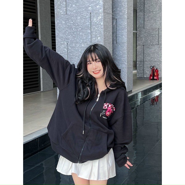 Áo khoác nỉ unisex KN5 dây kéo in hình WE ARE ONE