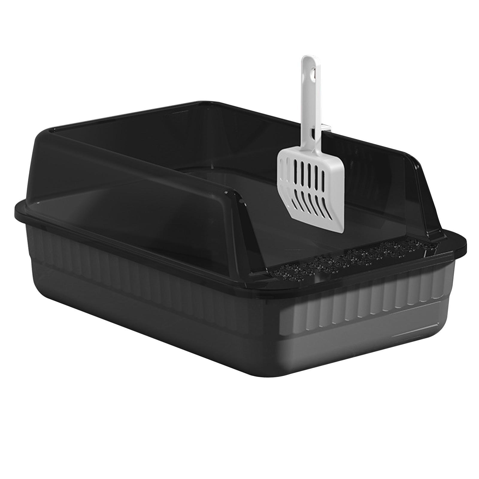Cat Litter Box Litter Tray Open Top Semi Enclosed Durable 18L Large Capacity