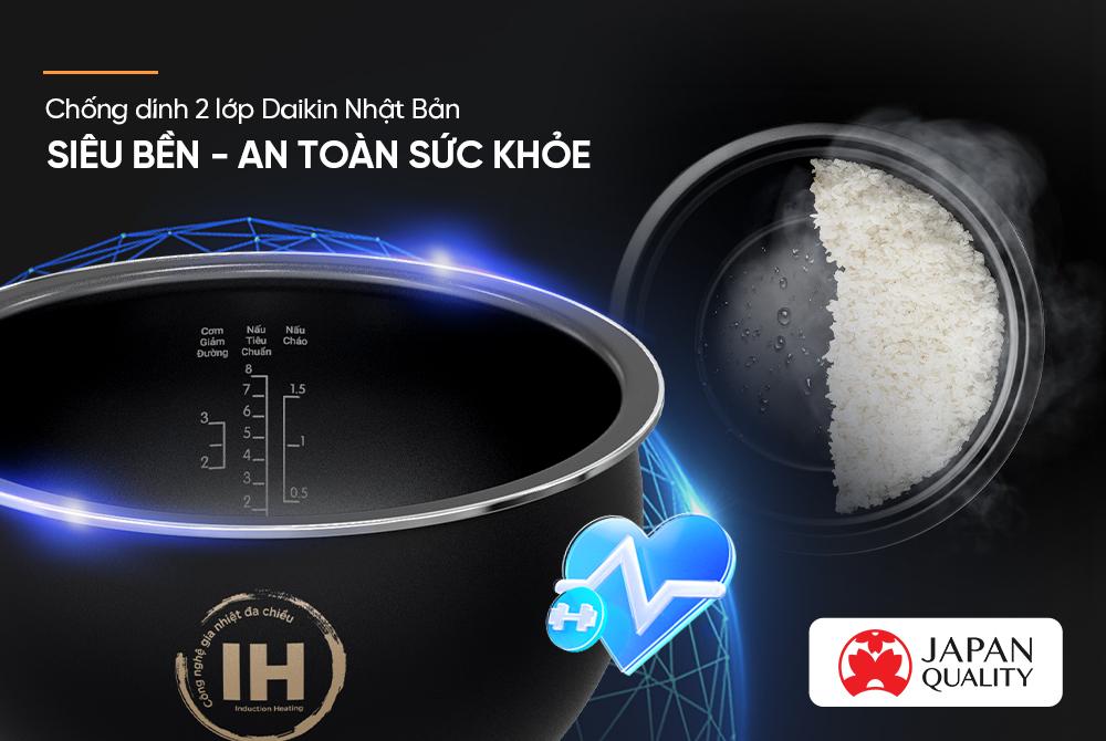 NỒI CƠM ĐIỆN CAO TẦN 1.5L SUNHOUSE SHD8826 - Hàng chính hãng